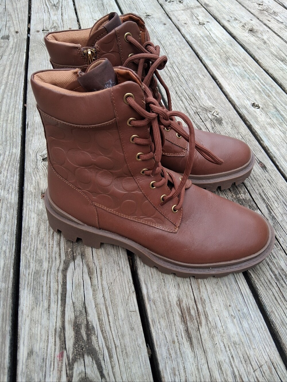 Coach Men's Citysole C Signature Boots 8.5 D Brown